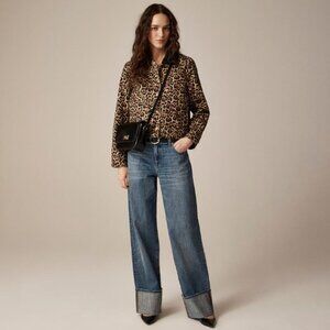 J. Crew | Short Barn Jacket in leopard cotton canvas | Small